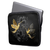 Black and Gold Hummingbird Laptopschutzhülle (Vorderseite Links)