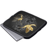 Black and Gold Hummingbird Laptopschutzhülle (Vorne Knopf)