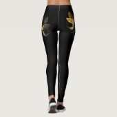 Black and Gold Hummingbird Leggings (Rückseite)