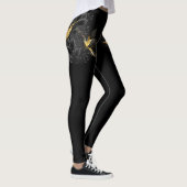 Black and Gold Hummingbird Leggings (Rechts)