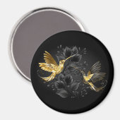 Black and Gold Hummingbird Magnet (Vorderseite/Rückseite)