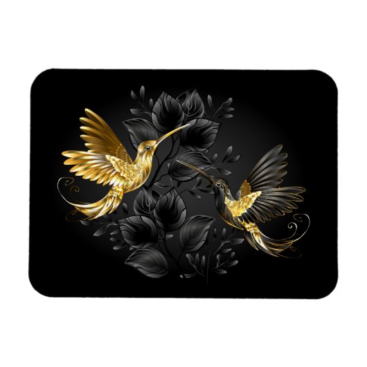 Black and Gold Hummingbird Magnet (Horizontal)