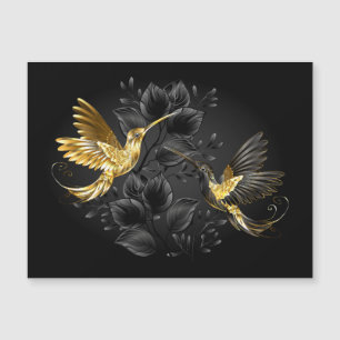 Black and Gold Hummingbird Magneteinladung