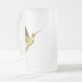 Black and Gold Hummingbird Mattglas Bierglas (Vorderseite Links)