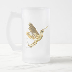 Black and Gold Hummingbird Mattglas Bierglas