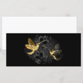 Black and Gold Hummingbird Menükarte (Vorne/Hinten)