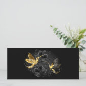 Black and Gold Hummingbird Menükarte (Stehend Vorderseite)