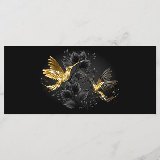 Black and Gold Hummingbird Menükarte (Vorderseite)