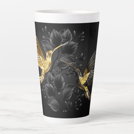 Black and Gold Hummingbird Milchtasse (Vorderseite)