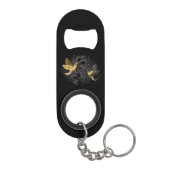 Black and Gold Hummingbird Mini Flaschenöffner (Rückseite)