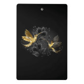 Black and Gold Hummingbird Mini Klemmbrett (Rückseite)