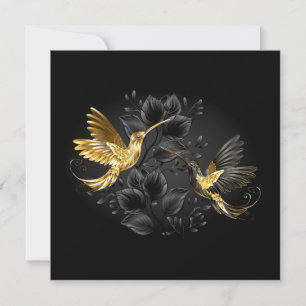 Black and Gold Hummingbird Mitteilungskarte