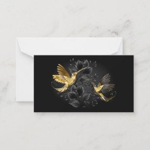 Black and Gold Hummingbird Mitteilungskarte