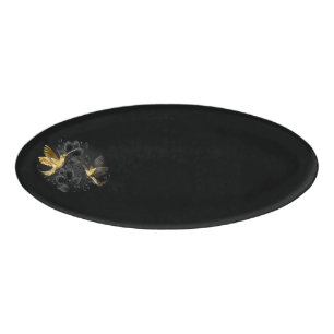 Black and Gold Hummingbird Namenschild