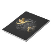 Black and Gold Hummingbird Notizblock (Rotiert)
