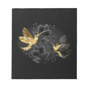 Black and Gold Hummingbird Notizblock