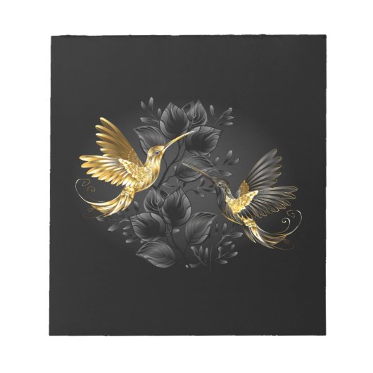 Black and Gold Hummingbird Notizblock (Vorderseite)