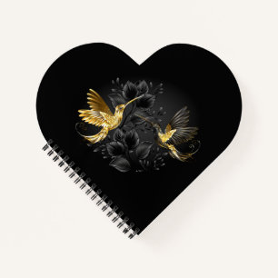 Black and Gold Hummingbird Notizblock