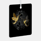 Black and Gold Hummingbird Ornament Aus Metall (Vorderseite Rechts)