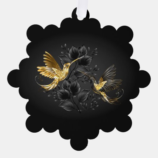 Black and Gold Hummingbird Ornament Karte (Vorderseite)