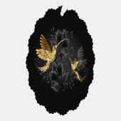 Black and Gold Hummingbird Ornament Karte (Rechts)