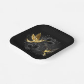 Black and Gold Hummingbird Pappteller (Gewinkelt)