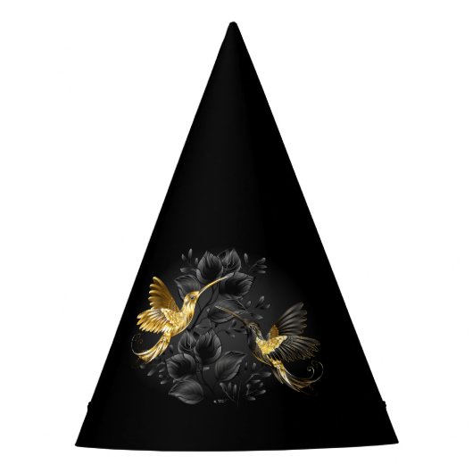 Black and Gold Hummingbird Partyhütchen (Vorderseite)