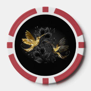 Black and Gold Hummingbird Pokerchips