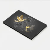 Black and Gold Hummingbird Post-it Klebezettel (angewinkelt)