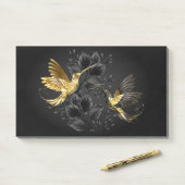 Black and Gold Hummingbird Post-it Klebezettel (Auf Schreibtisch)