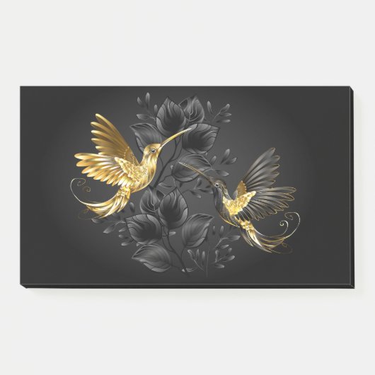 Black and Gold Hummingbird Post-it Klebezettel (Vorderseite)