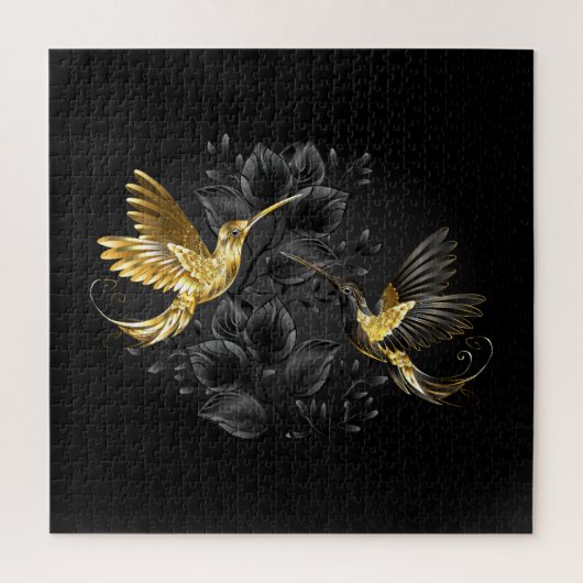Black and Gold Hummingbird Puzzle (Vertikal)
