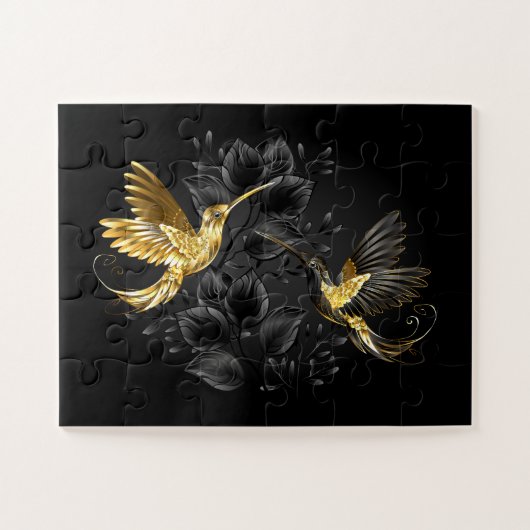 Black and Gold Hummingbird Puzzle (Horizontal)
