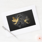 Black and Gold Hummingbird Rechteckiger Aufkleber (Umschlag)