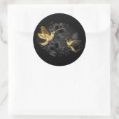 Black and Gold Hummingbird Runder Aufkleber (Tasche)