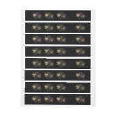 Black and Gold Hummingbird Rundum-Adressaufkleber (Bogen)