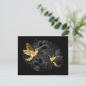 Black and Gold Hummingbird Save The Date (Stehend Vorderseite)