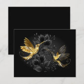 Black and Gold Hummingbird Save The Date (Vorne/Hinten)