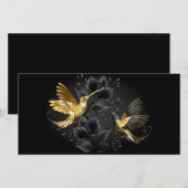 Black and Gold Hummingbird Save The Date (Vorne/Hinten)