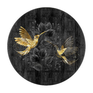 Black and Gold Hummingbird Schneidebrett