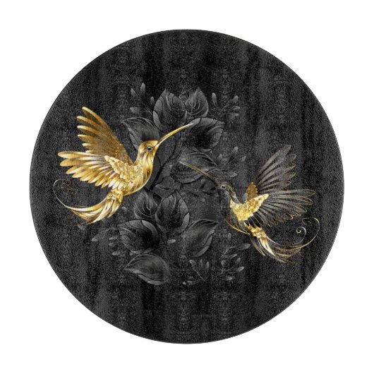 Black and Gold Hummingbird Schneidebrett (Vorderseite)