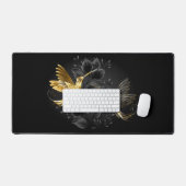 Black and Gold Hummingbird Schreibtischunterlage (Tastatur & Maus)