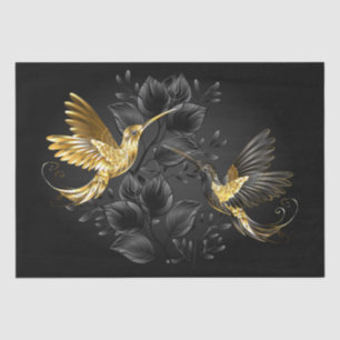 Black and Gold Hummingbird Seidenpapier