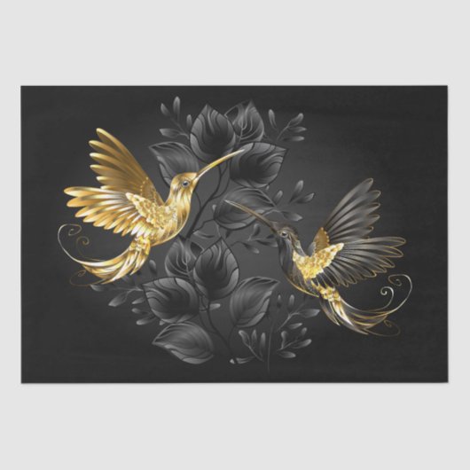 Black and Gold Hummingbird Seidenpapier (Vorderseite)