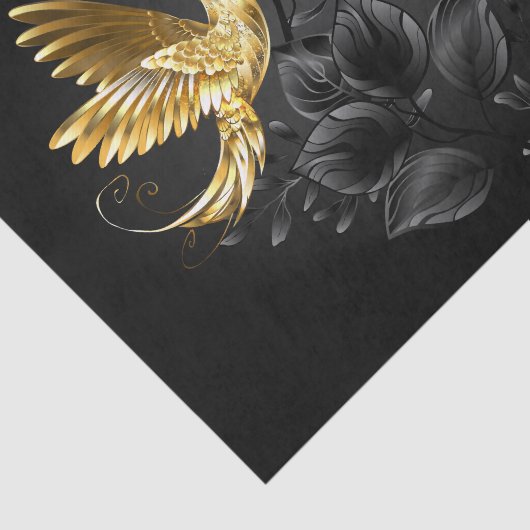 Black and Gold Hummingbird Seidenpapier (Ausschnitt)