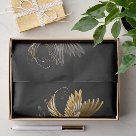 Black and Gold Hummingbird Seidenpapier (Geschenk)