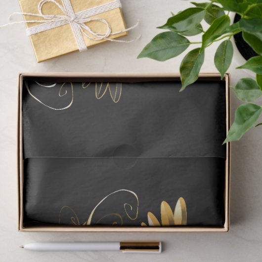 Black and Gold Hummingbird Seidenpapier (Geschenk)