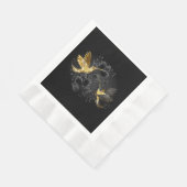 Black and Gold Hummingbird Serviette (Ecke)