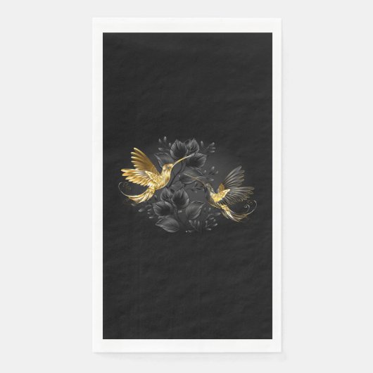 Black and Gold Hummingbird Serviette (Vorderseite)