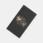 Black and Gold Hummingbird Serviette (Ecke)
